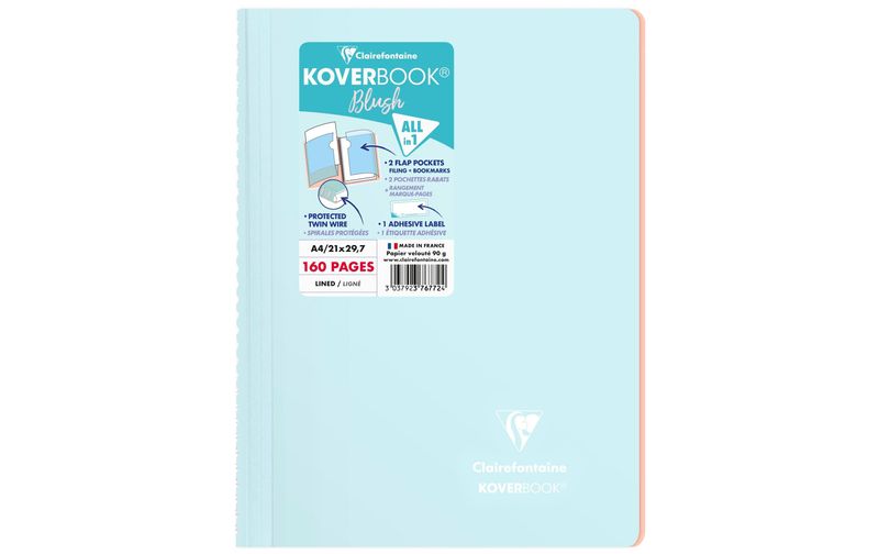 Clairefontaine Notizbuch Blush A4, liniert, Eisblau