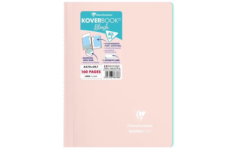 Clairefontaine Notizbuch Blush A4, liniert, Puderrosa