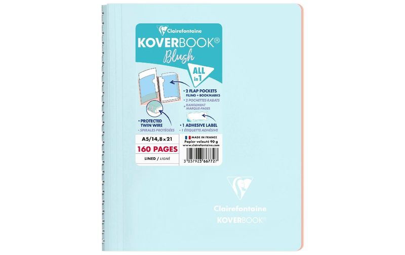 Clairefontaine Notizbuch Blush A5, liniert, Eisblau