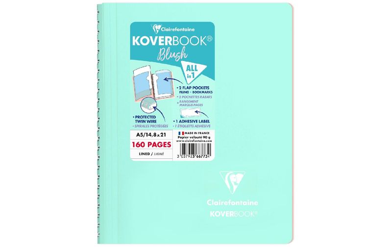 Clairefontaine Notizbuch Blush A5, liniert, Mint