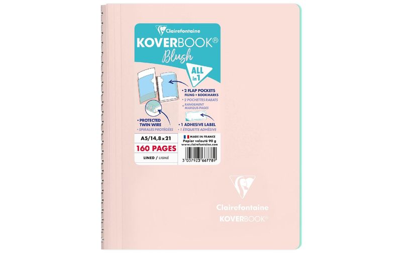 Clairefontaine Notizbuch Blush A5, liniert, Rosa