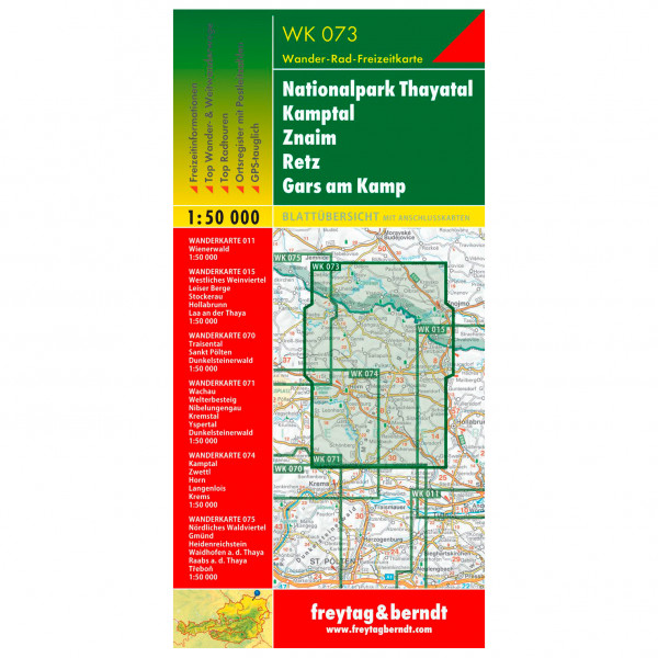 Freytag & Berndt - Thayatal - Kamptal - Znaim - Retz - Gars Am Kamp - Wanderkarte Auflage 2021