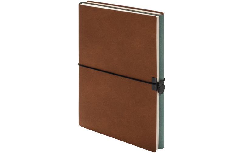 Kolma Notizbuch Smooth 2 in 1, A5, dotted / blanko, Braun / Türkis