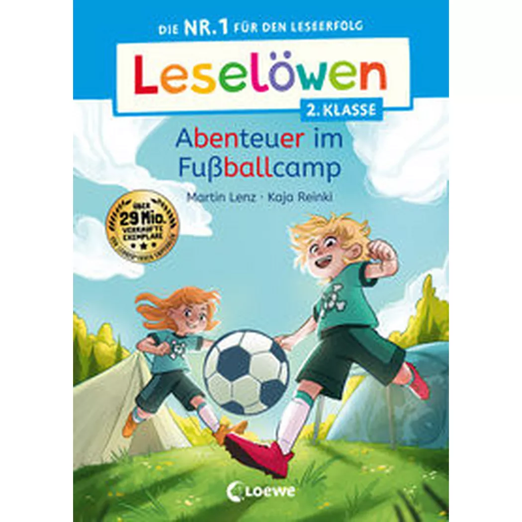 Loewe - Leselöwen 2. Klasse Abenteuer im Fußballcamp, Lenz, Martin; Erstlesebücher (Hrsg.); Erstes Selberlesen Reinki, Kaja (Illustrationen)