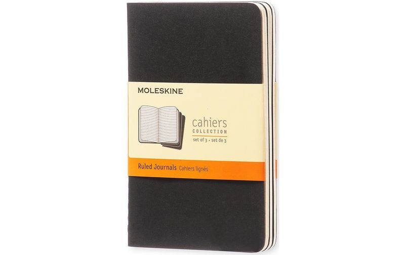 Moleskine Notizbuch A6 Liniert, Schwarz, 3-teilig