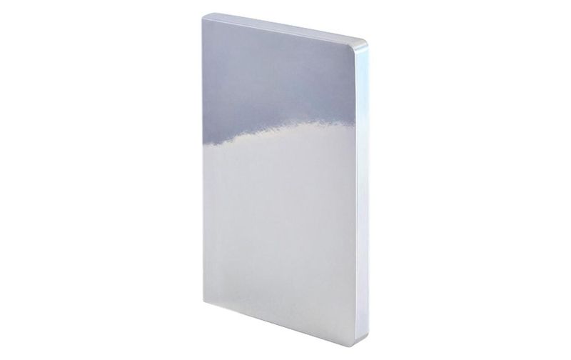 Nuuna Notizbuch Fluid Chrome M 20 x 13.5 cm, Dot, Silber