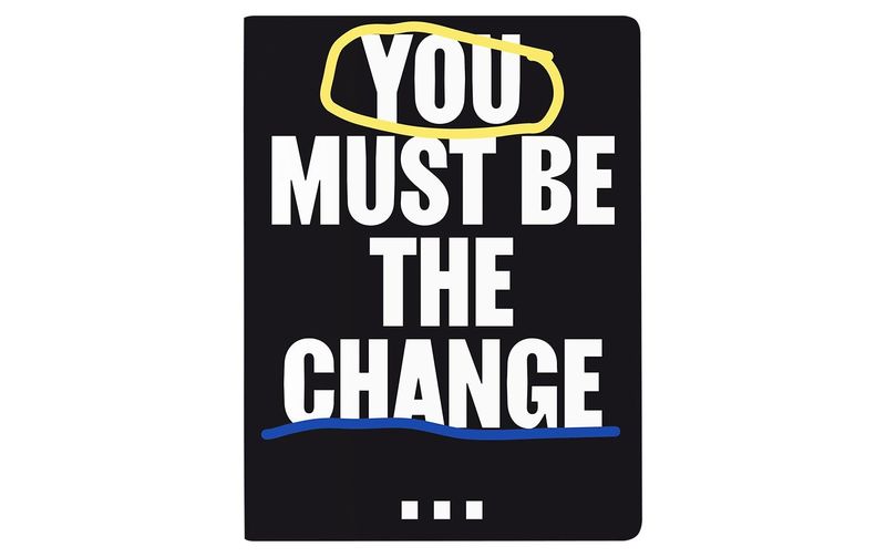 Nuuna Notizbuch Graphic L Be the change 22 x 16.5 cm, Kariert
