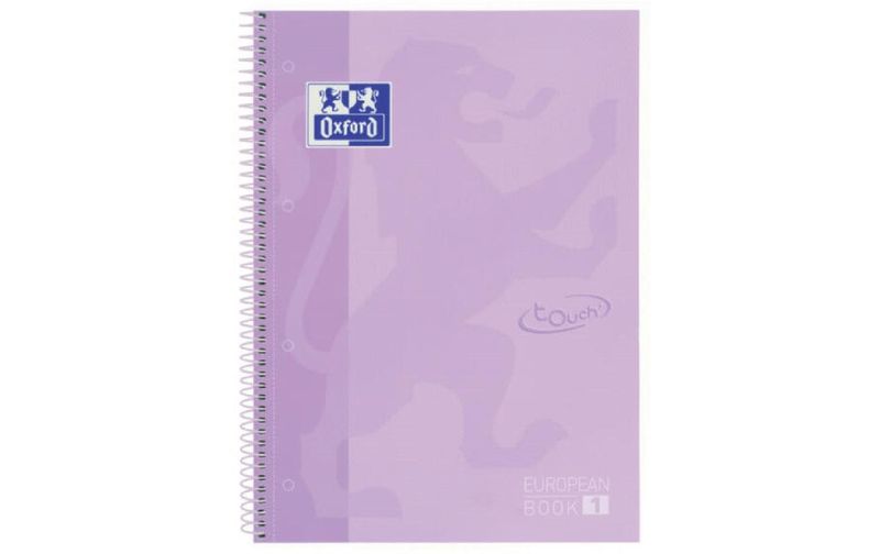 Oxford Schreibblock School Touch A4+, kariert, Pastellila