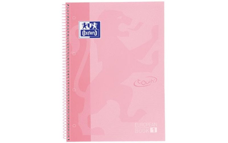 Oxford Schreibblock School Touch A4+, liniert, Pastellrosa