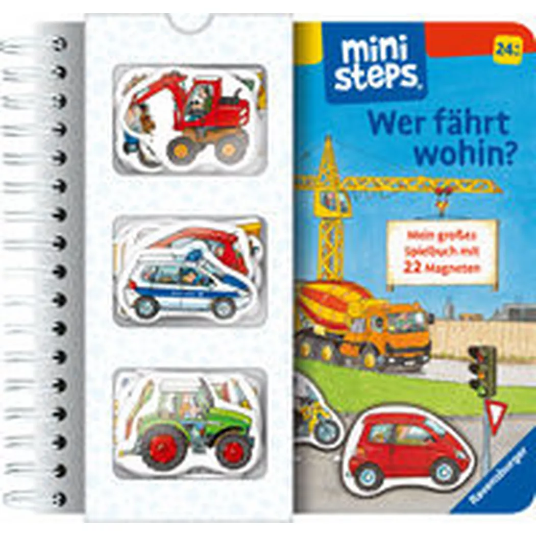 Ravensburger - ministeps: Wer fährt wohin? Mein großes Spielbuch mit 22 Magneten: Magnetbuch ab 2 Jahren, Kinderbuch, Pappbilderbuch, Gernhäuser, Susanne; Metzger, Wolfgang (Illustrationen)